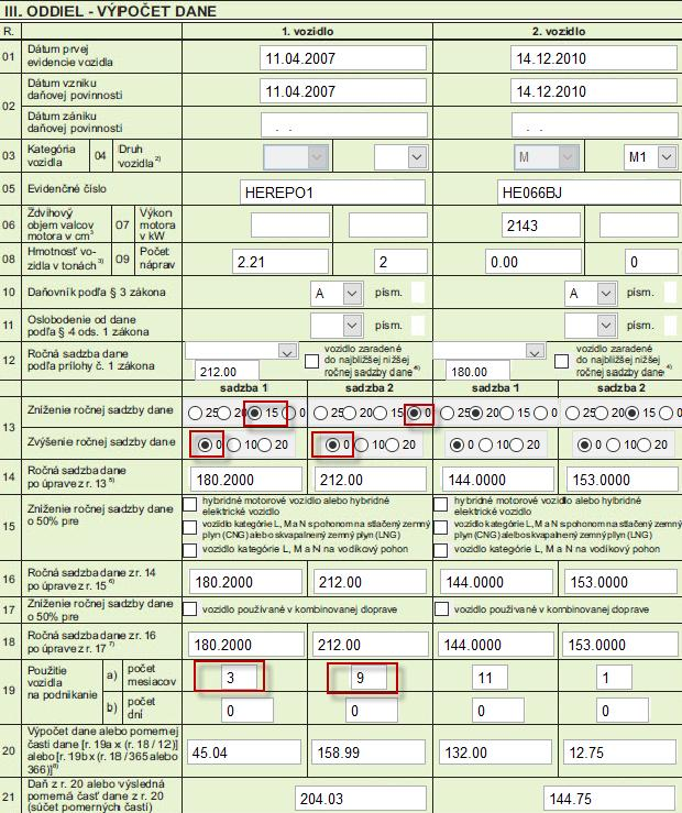 PDF 3.str. po jednotlivých autách. V záložke Vek vozidla si môžete odkontrolovať správnosť pridelenej sadzby pomocou veku vozidla.