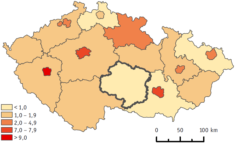 7.2 Hluková zátěž obyvatelstva Intenzivní silniční doprava je v Kraji Vysočina soustředěna zejména na dálnici D1, která způsobuje významnou hlukovou zátěž v přilehlých obcích.