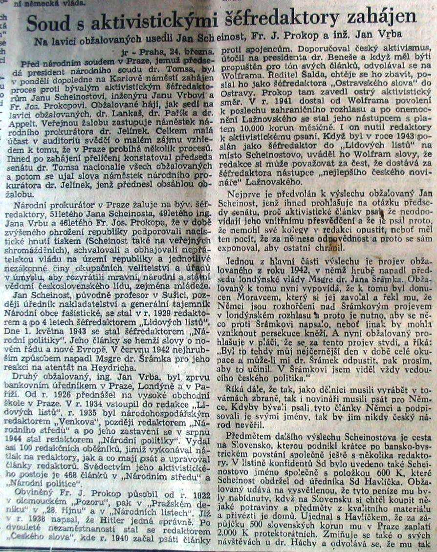 Obr. 47: Nejobsáhleji o kauze J. Scheinosta referovala Lidová demokracie. Obr. 48, 49: Proces J.