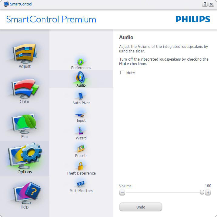 3. Optimalizace Obrazu Enable Context Menu (Povolit místní nabídku) se zobrazí nabídka SmartControl Premium na hlavním panelu.
