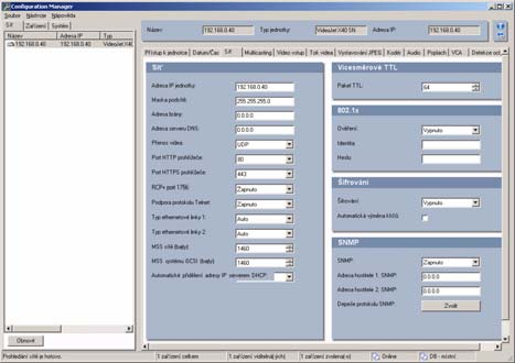 VideoJet X SN Konfigurace adresy IP cs 9 7 Konfigurace adresy IP Nainstalujte program Configuration Manager z přiloženého disku CD-ROM.