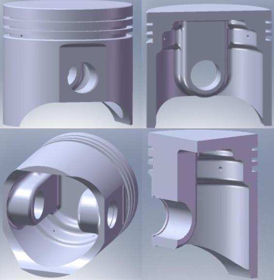 Na základě určených rozměrů pístu, byl vypracován 3D model, pomocí programu SolidWorks 007. Obr. 14 Model pístu 3.3. Drážky pro pístní kroužky 3.3..1 Radiální vůle pístního kroužku Pístní kroužky nesmí dosedat vnitřní stranou na dno drážky v pístu tzn.