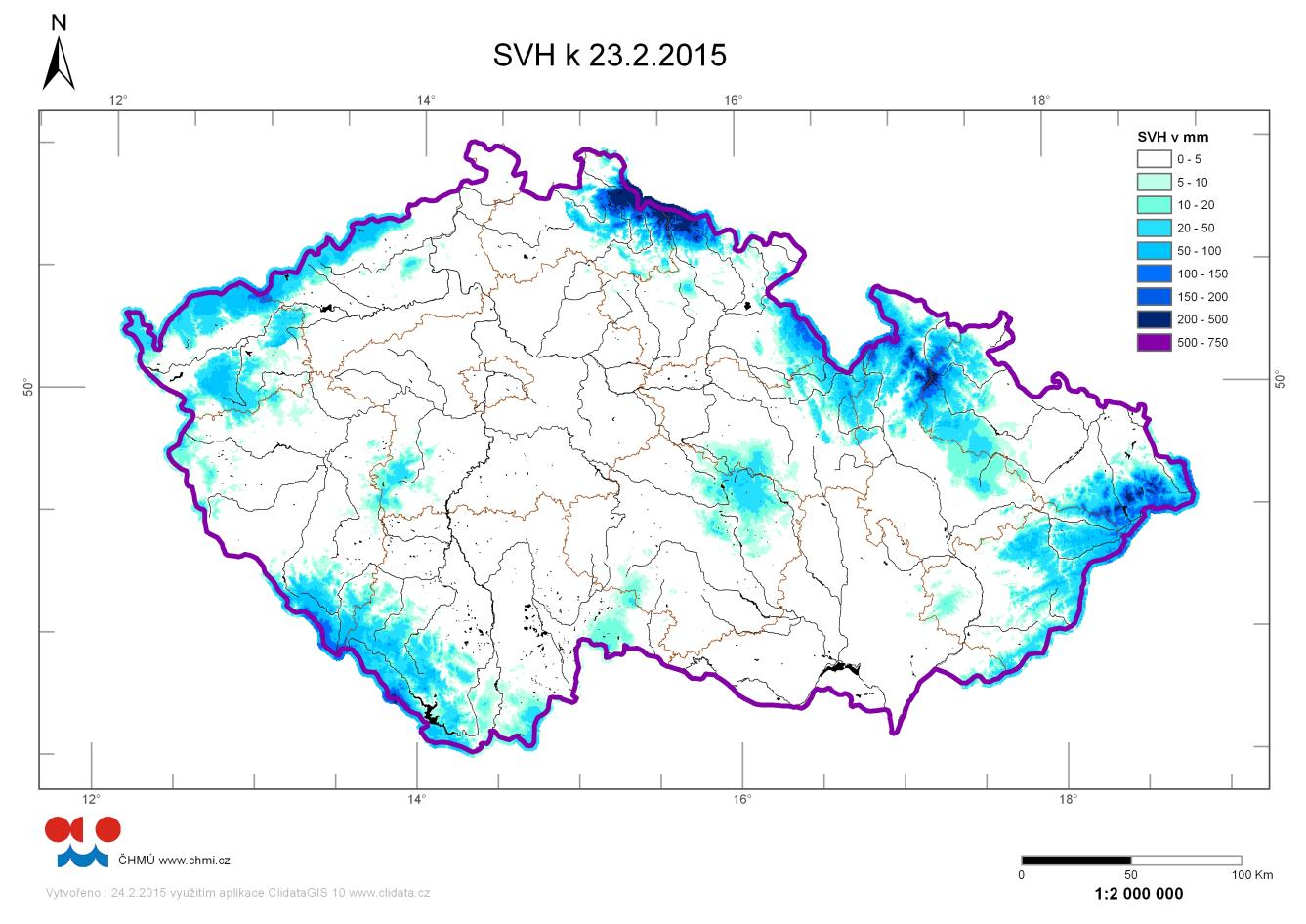 Závěrovými profily Moravy ve Strážnici a Dyje v Nových Mlýnech průměrně odtékalo 84, resp. 79 % Q II. Průměrná teplota vody v tocích dosahovala od 1,0 do 4,8 C.