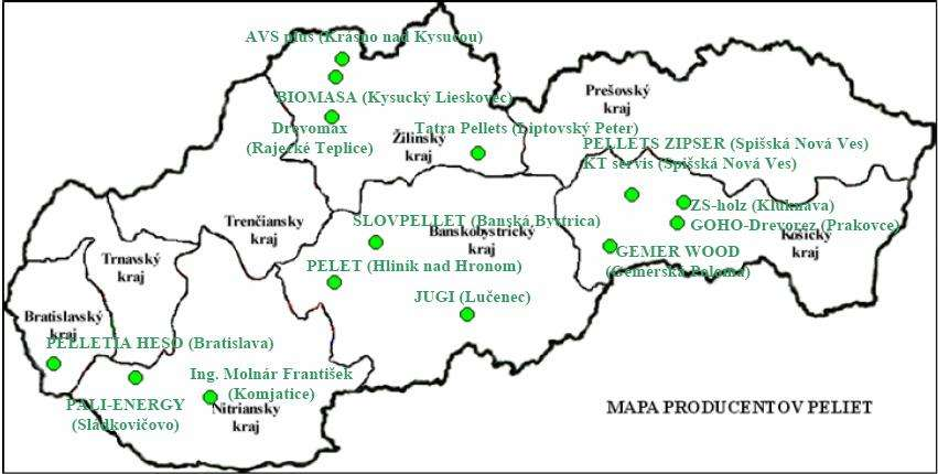 Mapa producentov