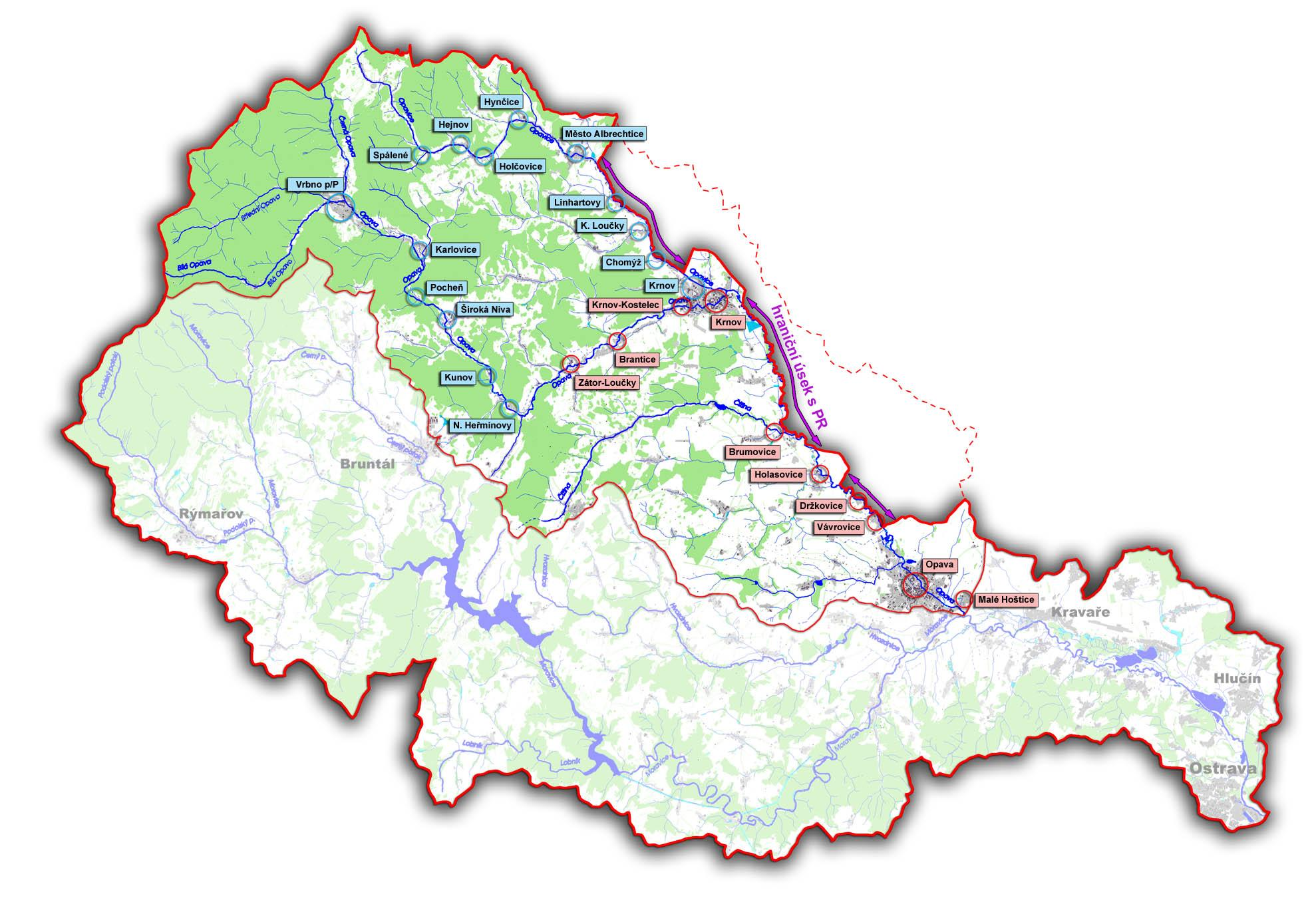 plocha povodí 946 km 2 srážkový průměr 740 mm/rok průměrný průtok 7,6 m 3 /s Q100 =388 m 3 /s / Q355d =1,1 m 3 /s převládající výskyt