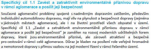 7. PŘEDSTAVENÍ PŘÍSLUŠNÝCH ČÁSTI STRATEGIE ITI