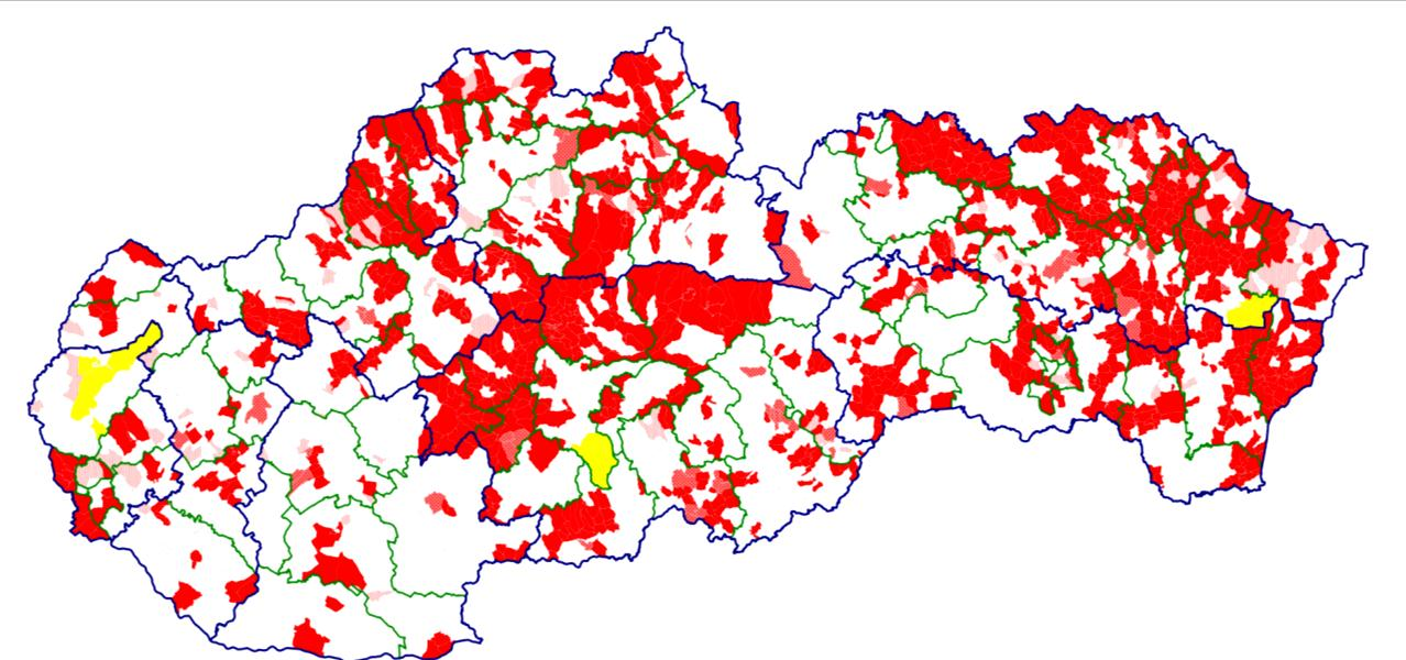 Vektorová katastrálna mapa číselná - VKMč Bez VKMč VKMč v celom