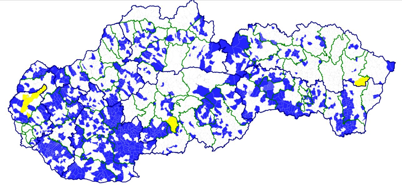 Vektorová katastrálna mapa nečíselná - VKMn Bez VKMn VKMn v celom