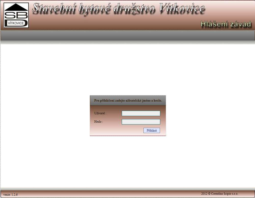 2. Postup práce s touto webovou aplikací Jak již bylo uvedeno v předcházející kapitole, aplikace pro zadání elektronických hlášenek se spustí v internetovém prohlížeči na adrese: www.sbdvitkovice.