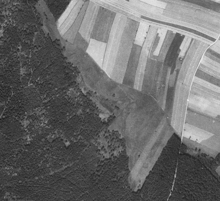 Obr.3. Letecký snímek lokality z roku 1953