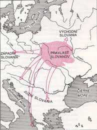 Pravlast Slovanůbyla mezi řekami Dněpr a Visla. Čeština patřído skupiny slovanských jazyků. Slovanskéjazyky jsou svým způsobem příbuzné.