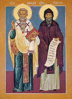 V roce 863přišli na Velkou Moravu věrozvěstové Konstantin(Cyril) a Metoděja vytvořili tzv.