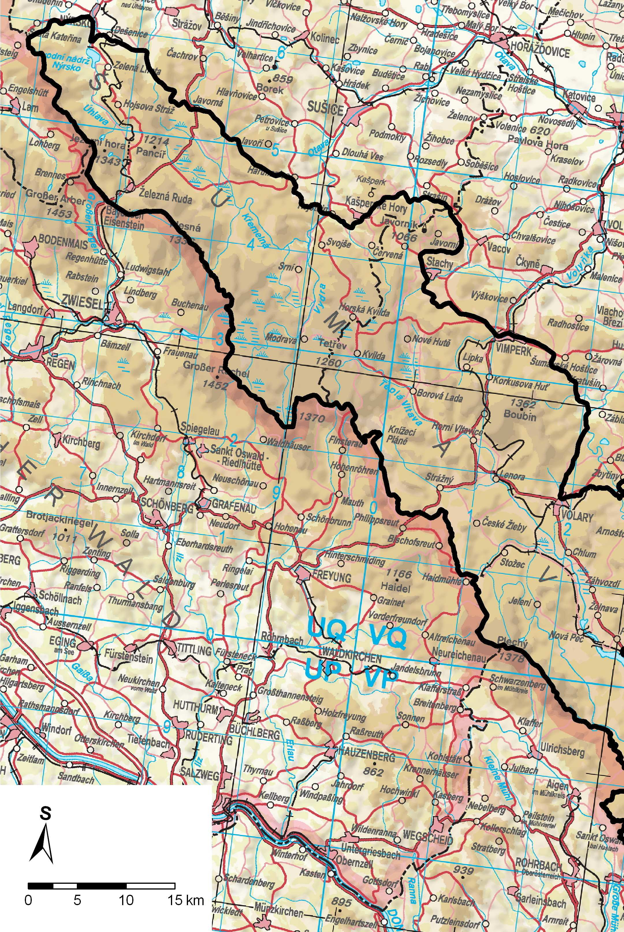 3. Fyzickogeografická charakteristika území 3.1 Geografická poloha Zájmové území bylo vymezeno hranicí geomorfologického celku Šumava (Obr. 1) (Balatka Kalvoda, 2006).