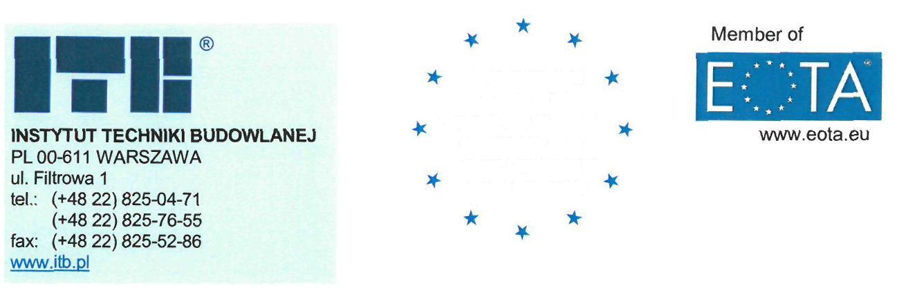 Nominován podle článku 29 předpisu (EU) č. 305/2011 a člen EOTA (Evropská organizace pro technická posouzení) Evropské technické ETA-13/0086 posouzení z 16. 06.