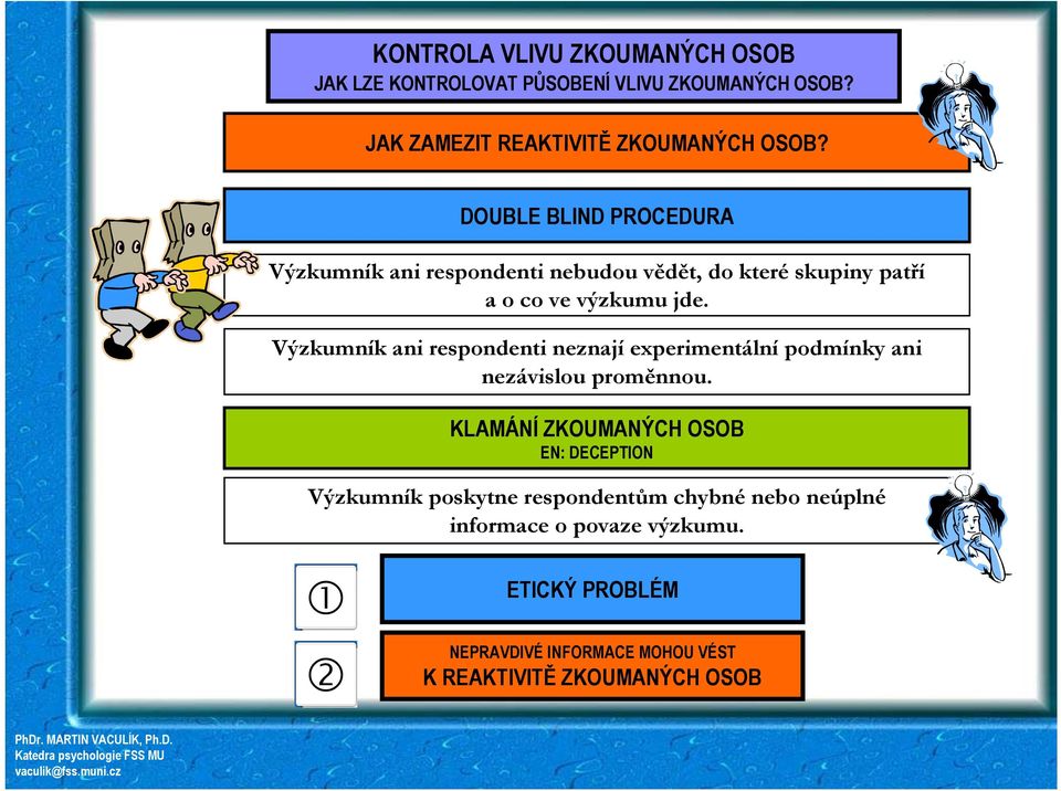 Výzkumník ani respondenti neznají experimentální podmínky ani nezávislou proměnnou.