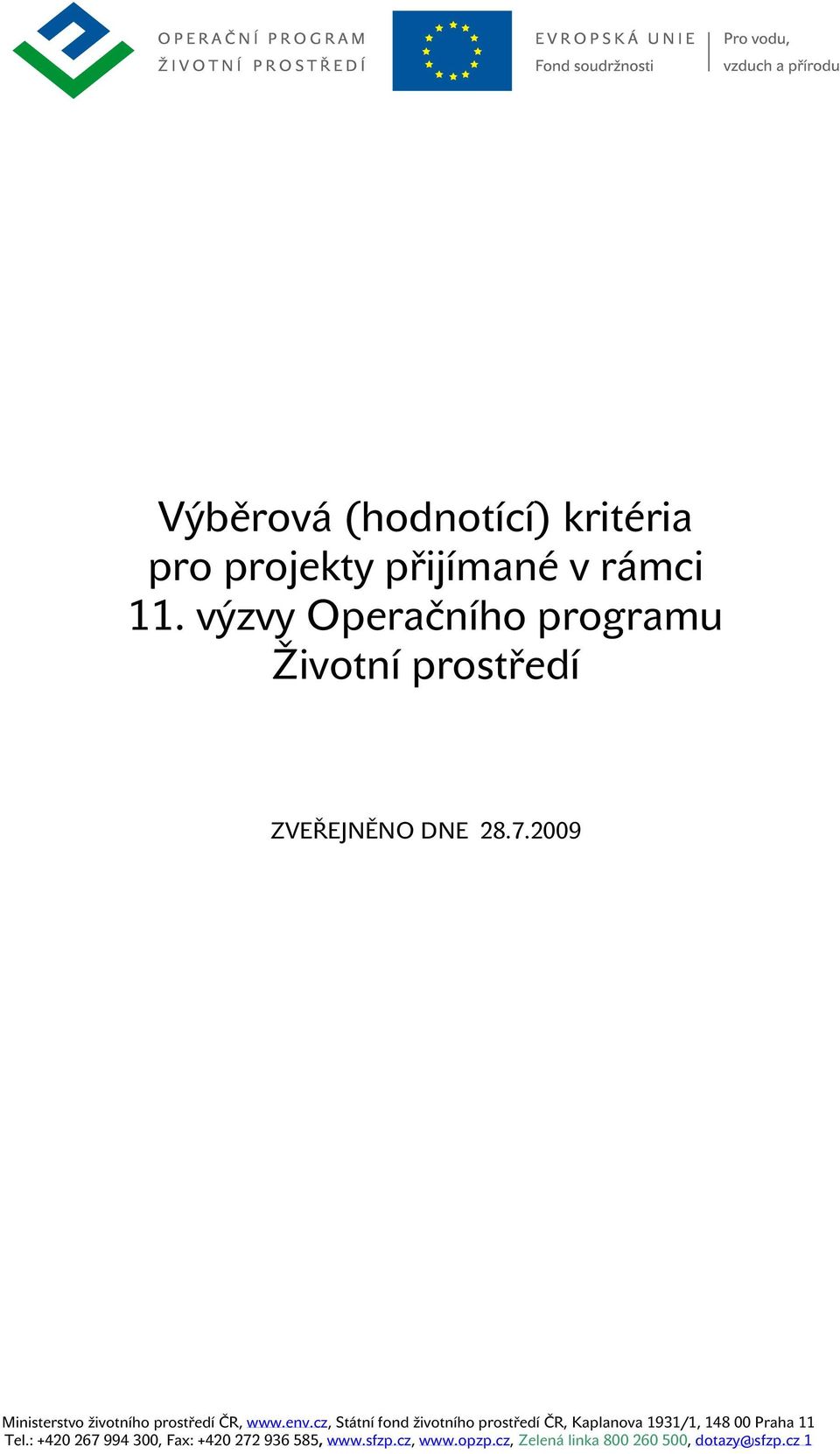 11. výzvy Operačního programu