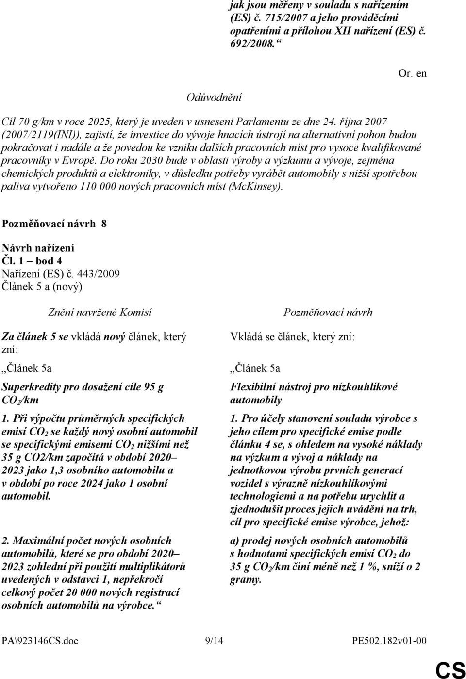 října 2007 (2007/2119(INI)), zajistí, že investice do vývoje hnacích ústrojí na alternativní pohon budou pokračovat i nadále a že povedou ke vzniku dalších pracovních míst pro vysoce kvalifikované