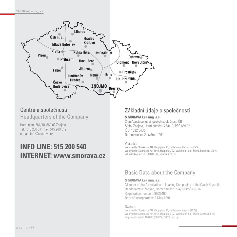 května 1991 Vlastníci: Weinviertler Sparkasse AG, Hauptplatz 10, Hollabrunn, Rakousko (75 %) Waldviertler Sparkasse von 1842, Hauptplatz 22, Waidhofen a. d.