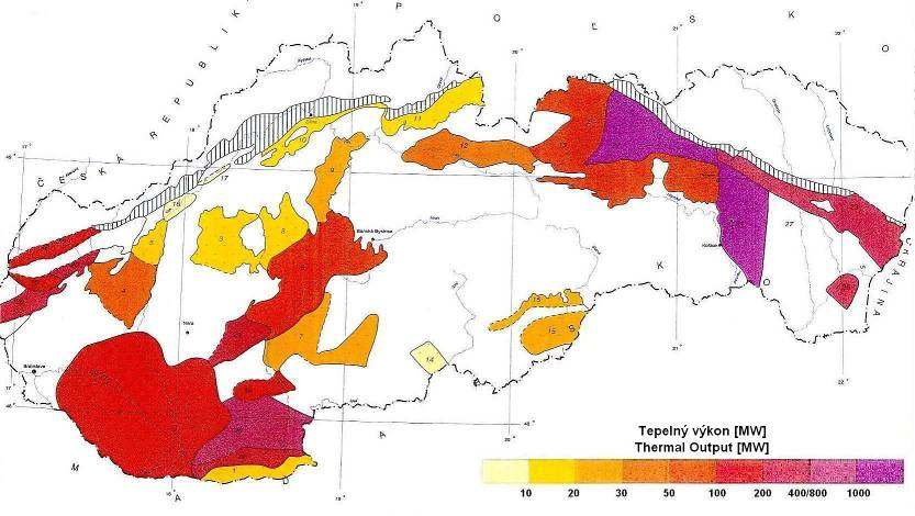 Mapa vyčlenených oblastí Celkový energetický