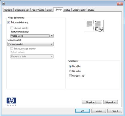 3. Klikněte na kartu Úpravy. 4. Zaškrtněte políčko Tisk na obě strany (ručně). 5.