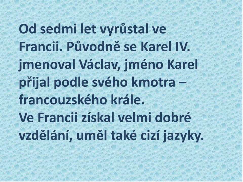 jmenoval Václav, jméno Karel přijal podle svého