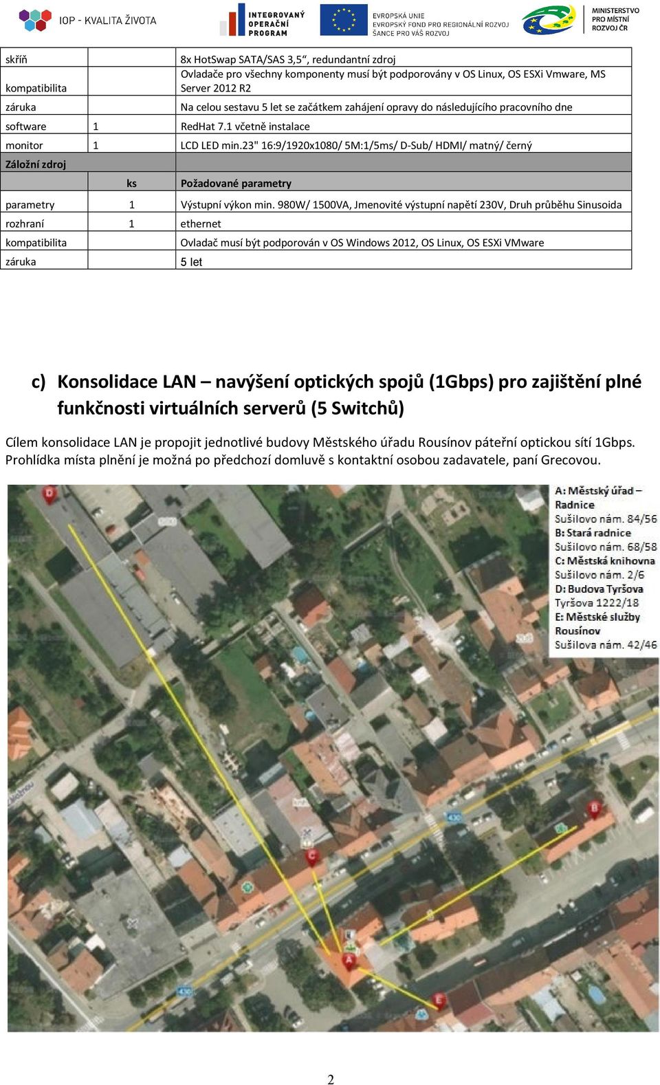 následujícíh pracvníh dne mnitr LCD LED min.3" 6:9/90x080/ 5M:/5ms/ D-Sub/ HDMI/ matný/ černý Zálžní zdrj Pžadvané Výstupní výkn min.