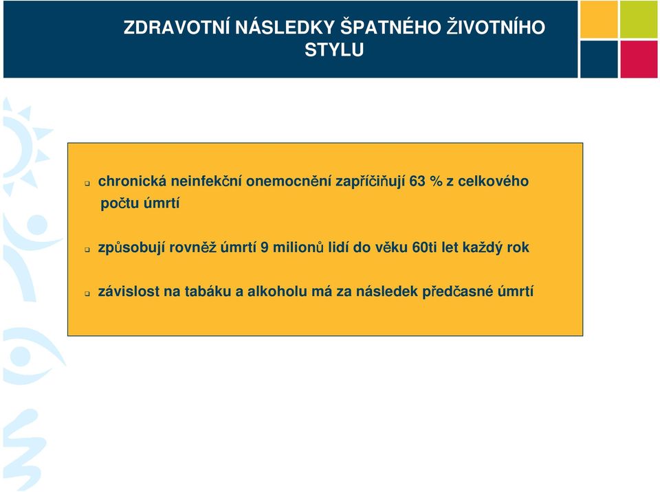 úmrtí způsobují rovněž úmrtí 9 milionů lidí do věku 60ti let