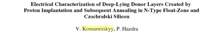 V009 Výsledky v roce 2009 ON-Semiconductor <111> CZ a FZ Si Si materiál s různým obsahem O i Donor Concentration (10 14 cm -3 ) 14 12 10 8 6 4 2 1 H + 700 kev 1x10 13 cm -2 500 o C 475 o C 425 o C
