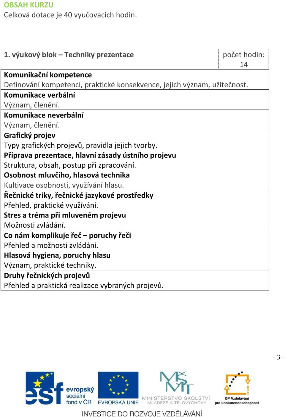 Příprava prezentace, hlavní zásady ústního projevu Struktura, obsah, postup při zpracování. Osobnost mluvčího, hlasová technika Kultivace osobnosti, využívání hlasu.