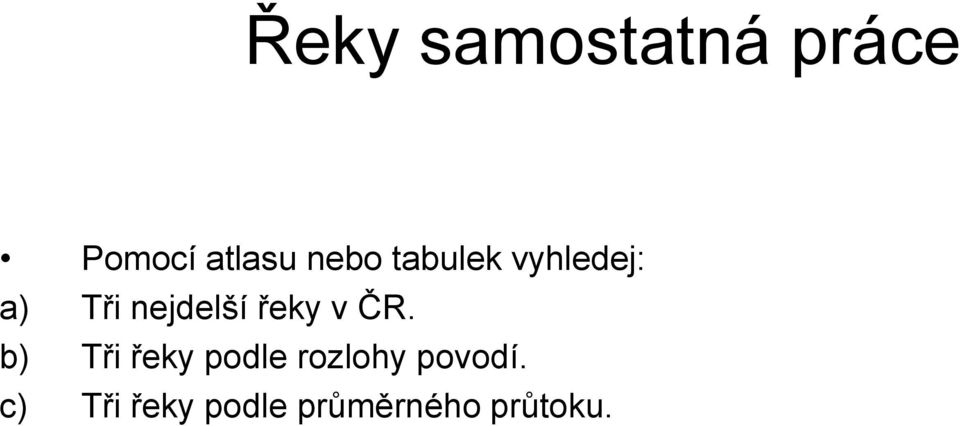 řeky v ČR.