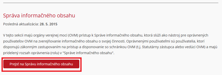 Obr.1 Záložka Inštitúcie Prihlásenie na portál na adrese www.slovensko.