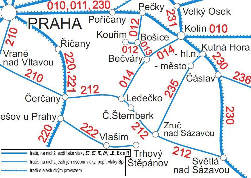 2.7.2. Železniční doprava Z hlediska železniční dopravy má pro území MAS zásadní význam trať č. 230 Kolín Havlíčkův Brod, která kopíruje jeho severovýchodní hranici.