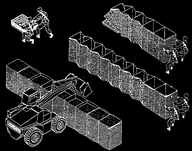 Defense wall Kontrolní stanoviště mírových sil Polní ochranné stavby pro živou sílus pro materiál pro techniku