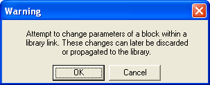možné odemknout buď v uvedeném okně nebo volbou Edit->Unlock Library. Pak je možné bloky do knihovny přidávat či upravovat. Nové uzamčení se provede při uložení knihovny a uzavření okna.