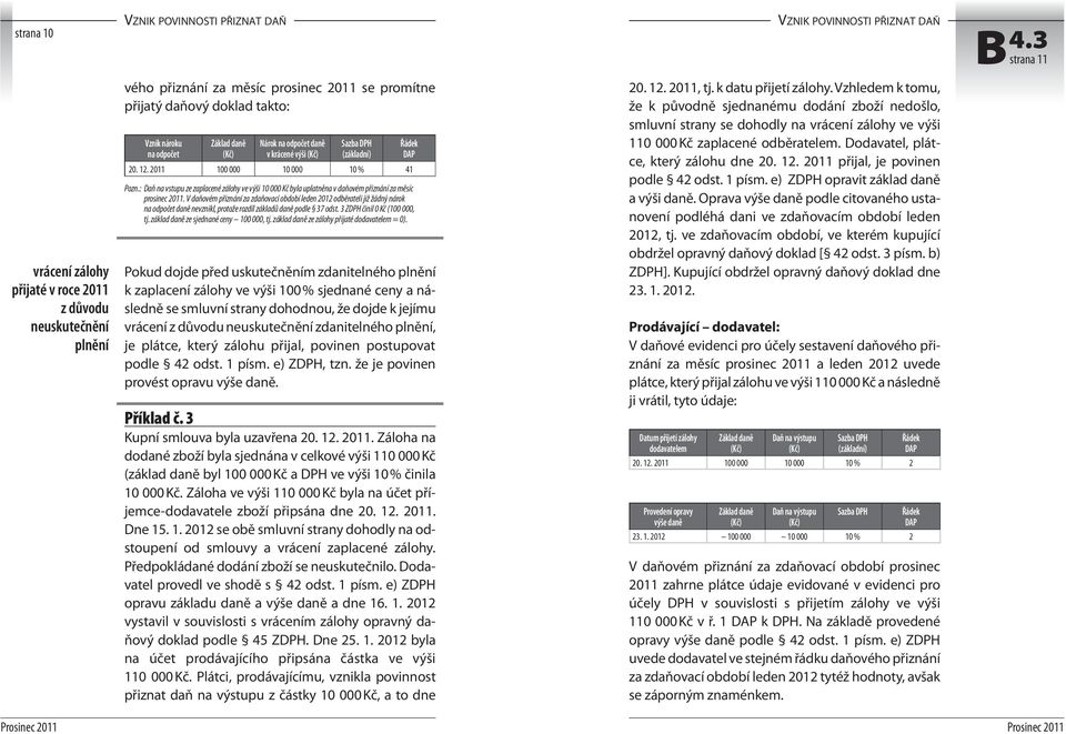 V daňovém přiznání za zdaňovací období leden 2012 odběrateli již žádný nárok na odpočet daně nevznikl, protože rozdíl základů daně podle 37 odst. 3 ZDPH činil 0 Kč (100 000, tj.