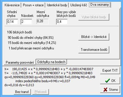 4.3.1 Porovnání podrobných bodů s body RES Během podrobného měření byly zaměřeny i trvale stabilizované body, jejichž souřadnice byly v RES (především plastové mezníky na obvodu komplexních