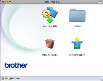 Obecné informace Prohlížení dokumentace (Macintosh) 1 a Zapněte počítač Macintosh. Vložte disk CD-ROM Brother do jednotky CD-ROM. Zobrazí se následující okno.
