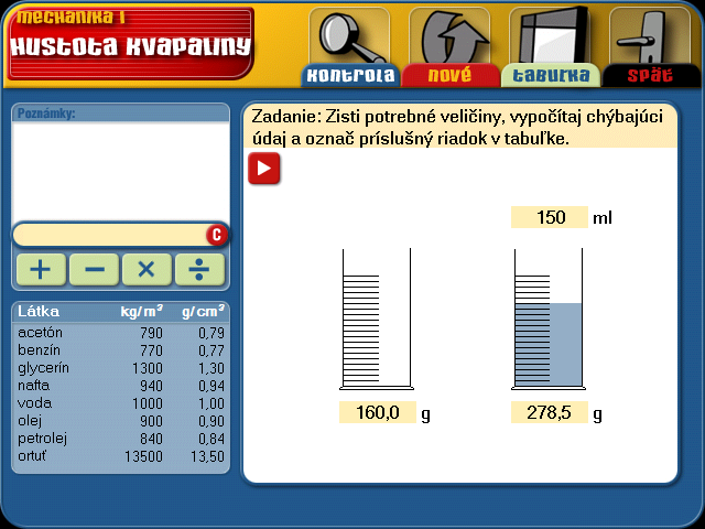 Obr. 2.15 Didakta Fyzika Didakta Fyzika je zameraná hlavne na riešenie príkladov pomocou fyzikálnych vzorcov.