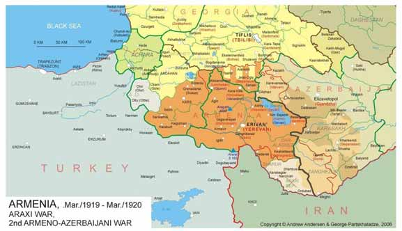 Náhorní Karabach Součást širšího arménsko-tureckého/turkického konfliktu už v carském Rusku časté vzájemné ozbrojené střety a pogromy (vrchol v letech 1905 1907) vztah Arménů k Turkům a