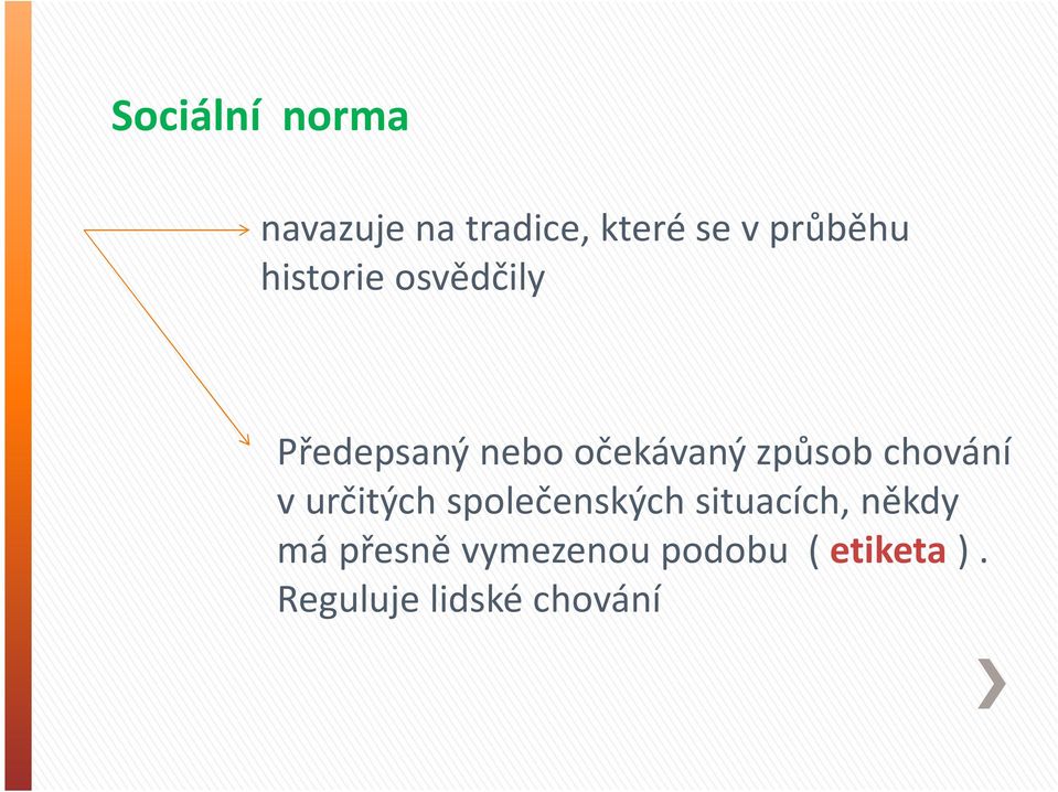 chování vurčitých společenských situacích, někdy má