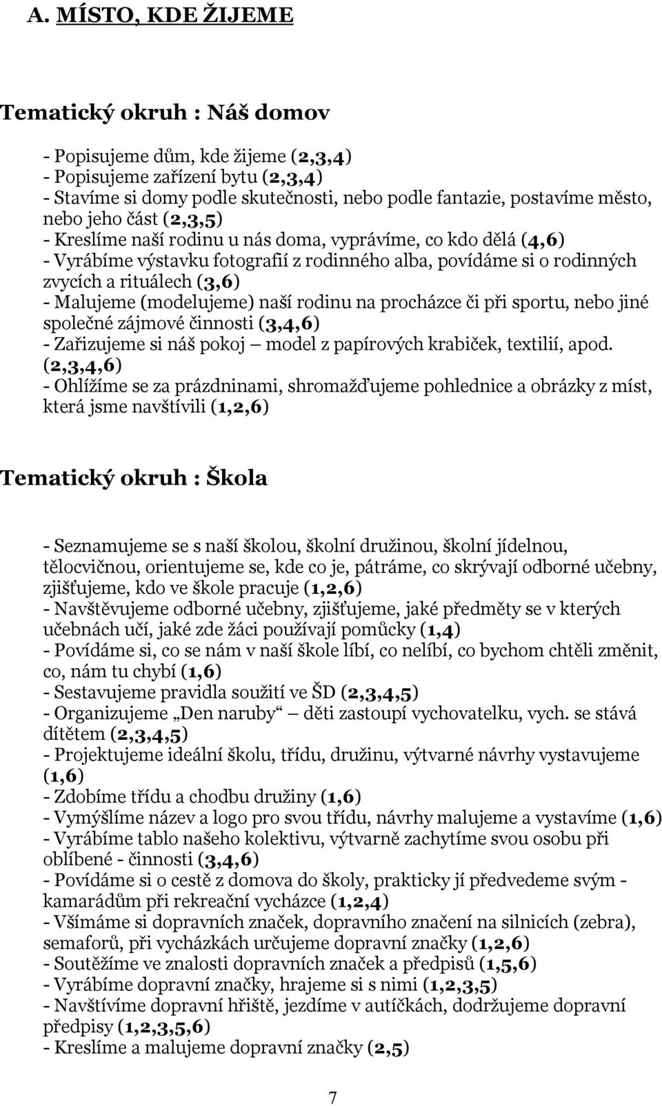 (modelujeme) naší rodinu na procházce či při sportu, nebo jiné společné zájmové činnosti (3,4,6) - Zařizujeme si náš pokoj model z papírových krabiček, textilií, apod.
