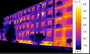 Obrázek: Termovizní snímek účinku zateplení obvodové fasády bytového domu; zdroj ENKI Příklad nástroje: Program Zelená úsporám Jedním ze zásadních nástrojů politiky ochrany klimatu ČR je program