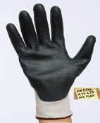 HyFlex Foam 11 800 Bezešvý nylonový úplet, dlaň a prsty povrstvené šedým mikroporézním nitrilem, pružný náplet na zápěstí, antistatické (EN 1149/2) Seamless nylon knit, grey microporous nitril