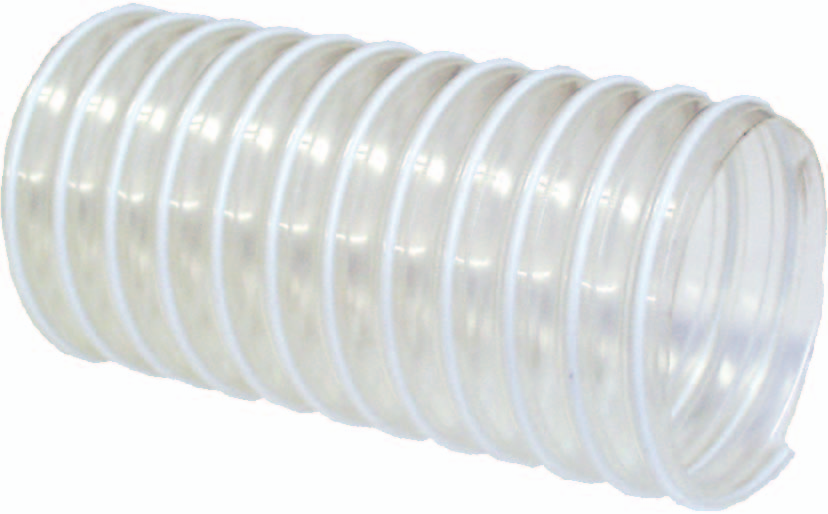 FLEXADUR PU-N AE O Kód Hadice pro dopravu a odsávání støednì -0 C až +0 C Ocelová spirála v pouzdøe Polyeter - Polyuretan (PU) - transparentní Výborná flexibilita, odolná vùèi vlhkosti, hydrolýze a