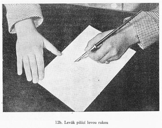 Špetkový úchop z metodiky psaní ze šedesátých let: pravák a