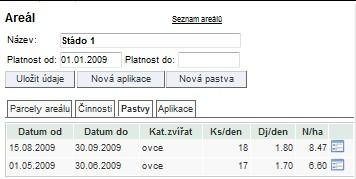 7. Zadané cykly pastvy jsou vidět na záložce Pastva v LPIS. 7 Zadané dva cykly pastvy vidím v LPIS na areálu na záložce Pastvy.