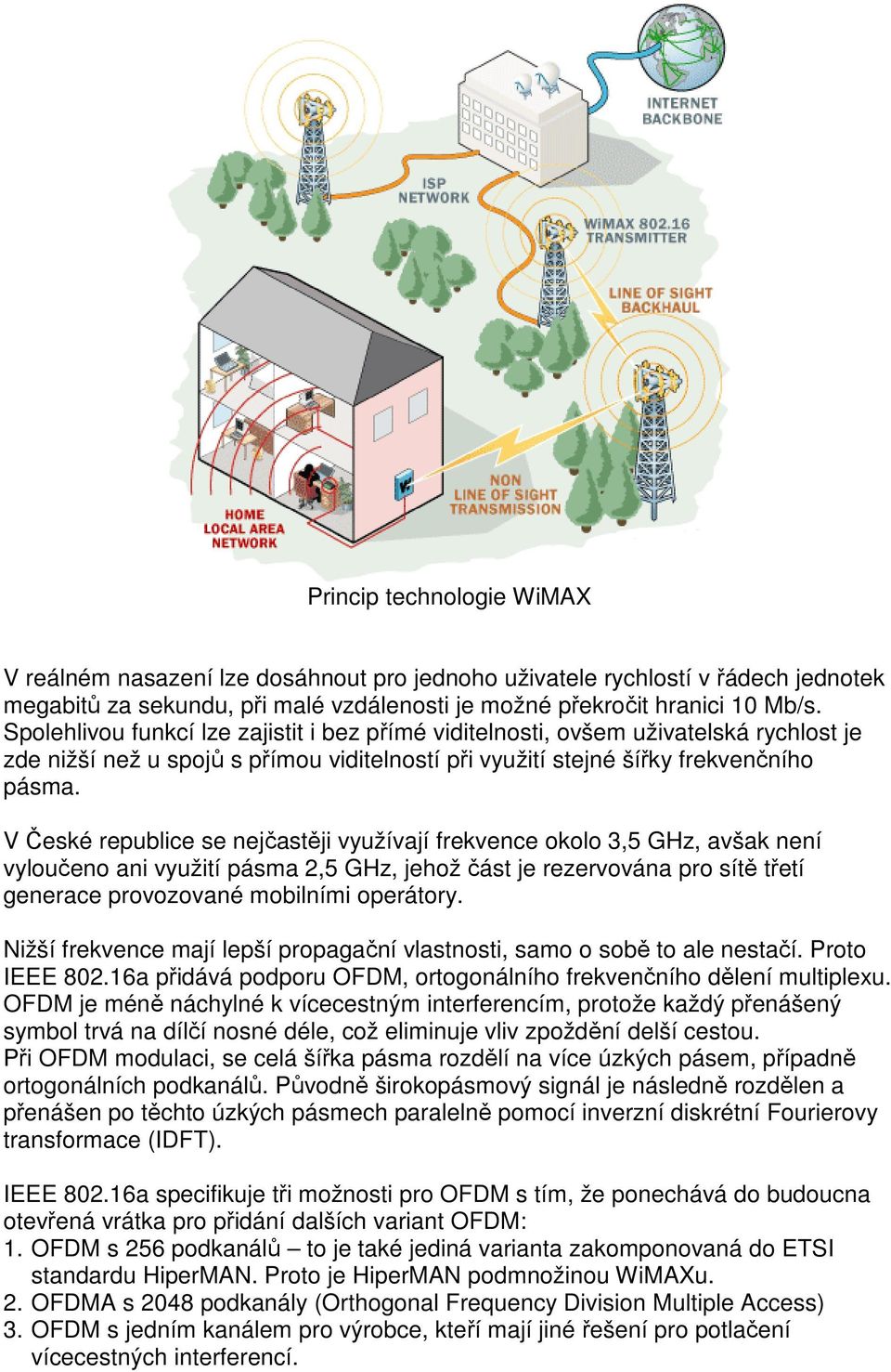 V České republice se nejčastěji využívají frekvence okolo 3,5 GHz, avšak není vyloučeno ani využití pásma 2,5 GHz, jehož část je rezervována pro sítě třetí generace provozované mobilními operátory.