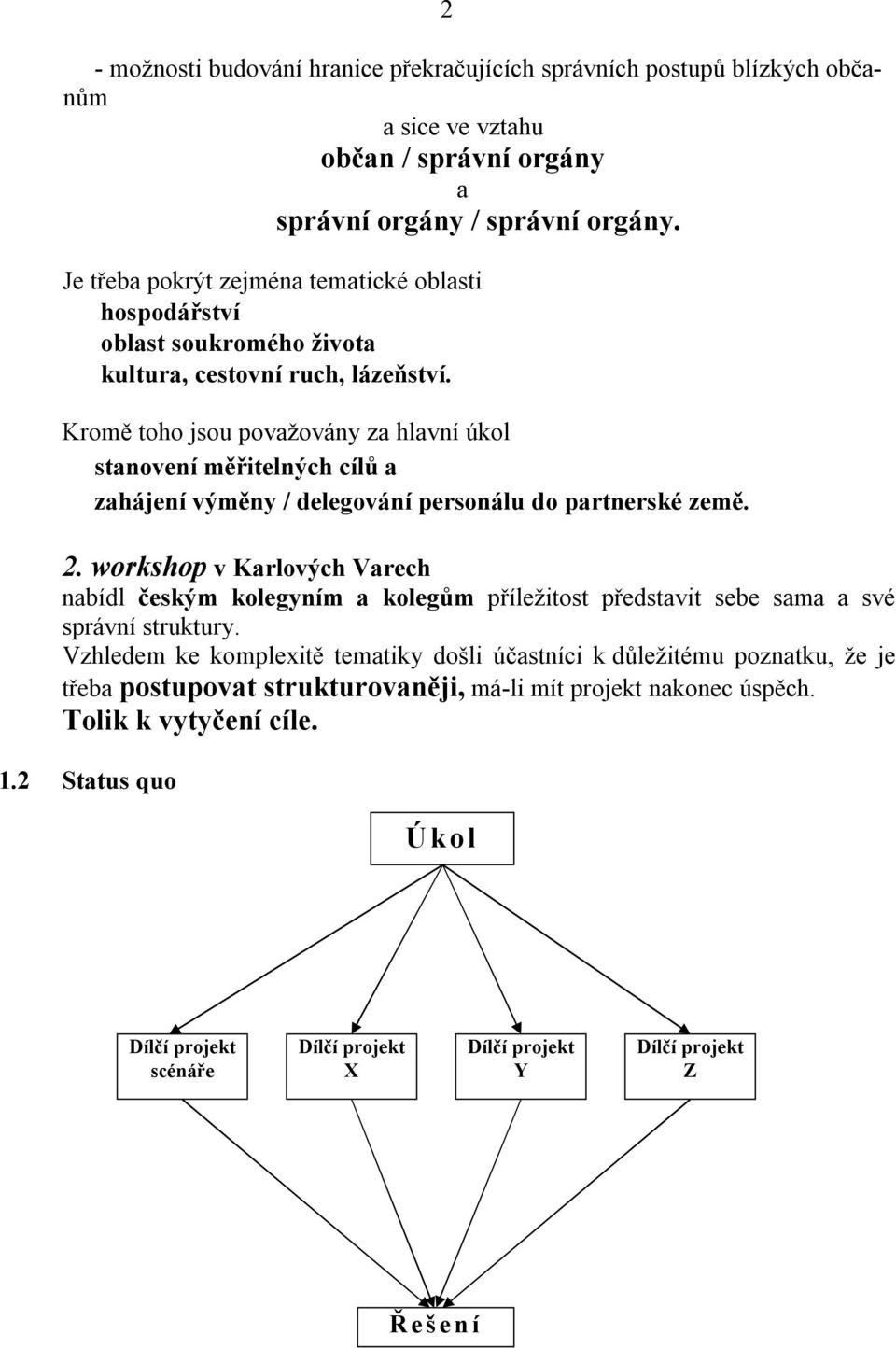 Kromě toho jsou považovány za hlavní úkol stanovení měřitelných cílů a zahájení výměny / delegování personálu do partnerské země. 2.