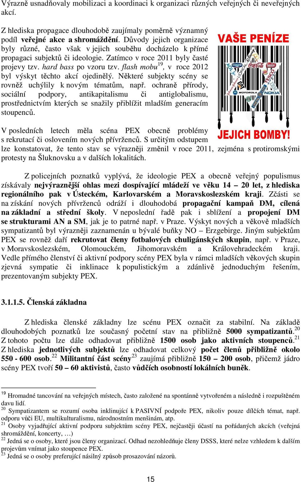 flash mobu 19, v roce 2012 byl výskyt těchto akcí ojedinělý. Některé subjekty scény se rovněž uchýlily k novým tématům, např.