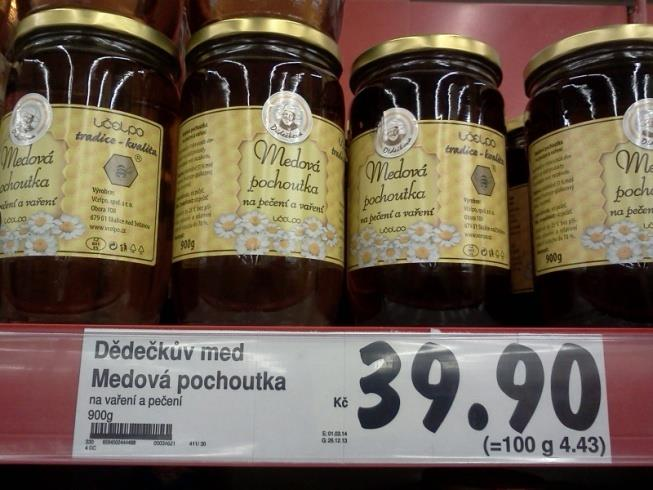 Výrobky s obsahem medu Medová pochoutka na pečení a vaření složení: minimálně 51% med květový,